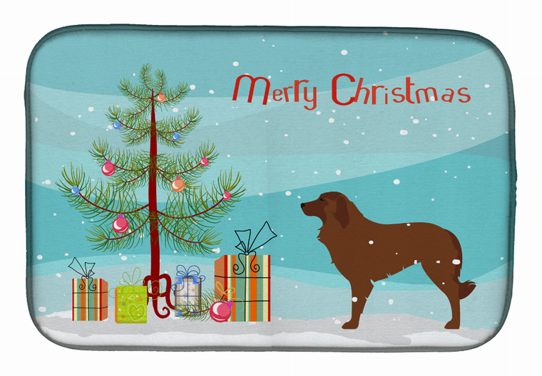 Christmas Tree and Dog on Dish Drying Mat - 652259247806