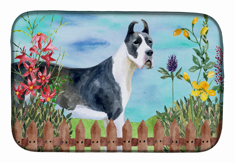 Spring Dog on Dish Drying Mat - 652259251339