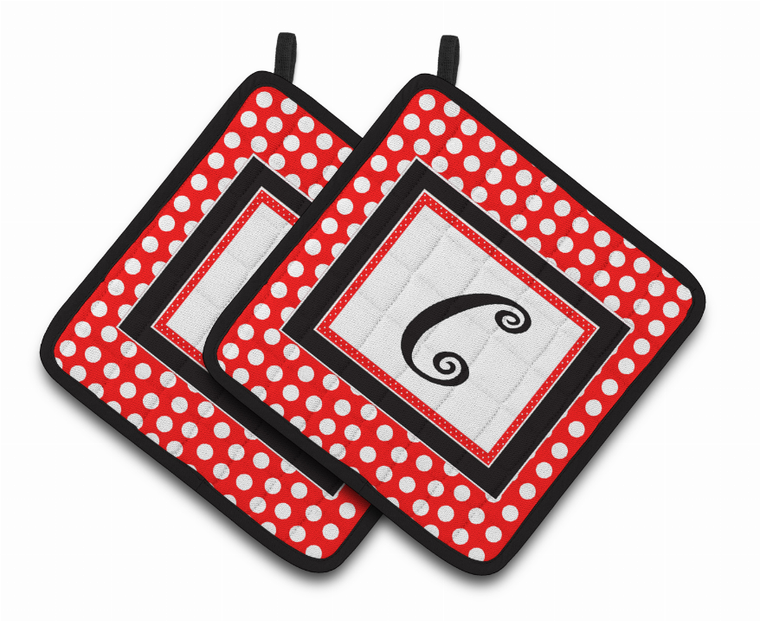 Monogram Polkadots Pair of Pot Holders - 638508379986