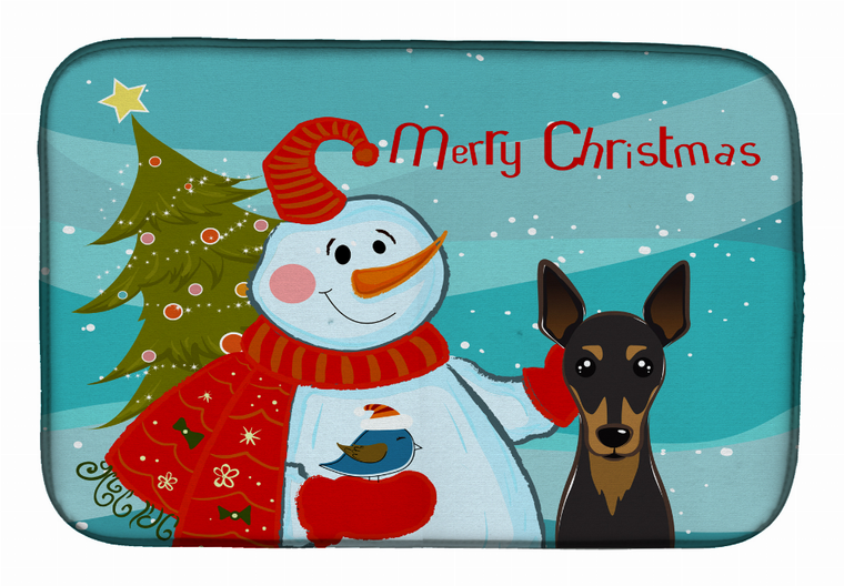 Snowman with Dog Dish Drying Mat - 652259246663