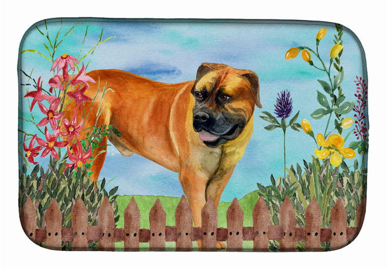 Spring Dog on Dish Drying Mat - 652259251360