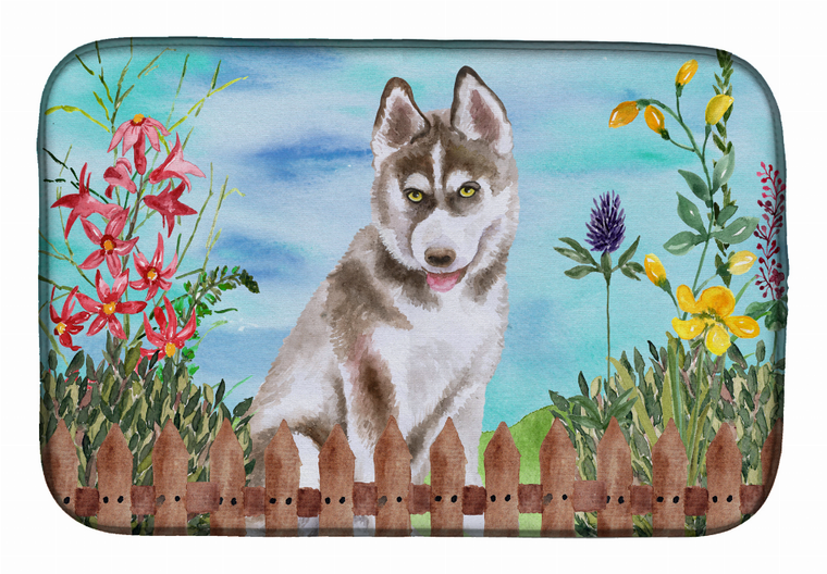 Spring Dog on Dish Drying Mat - 652259251865