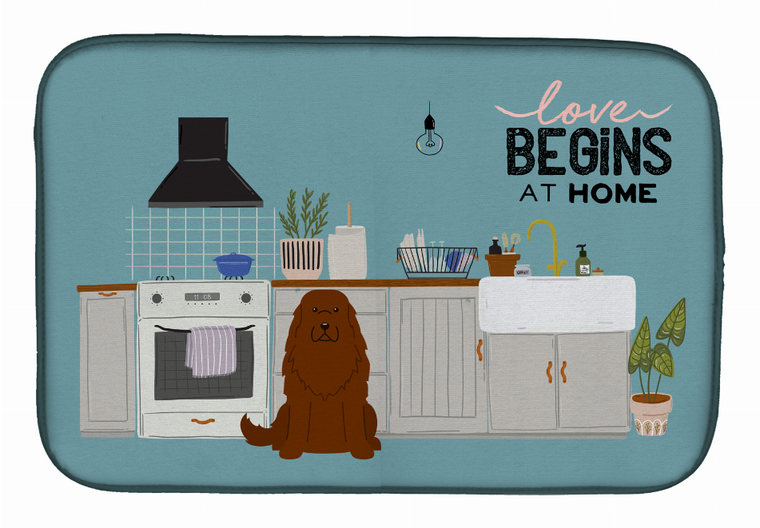 Dog Kitchen Scene Dish Drying Mat - 194030341834