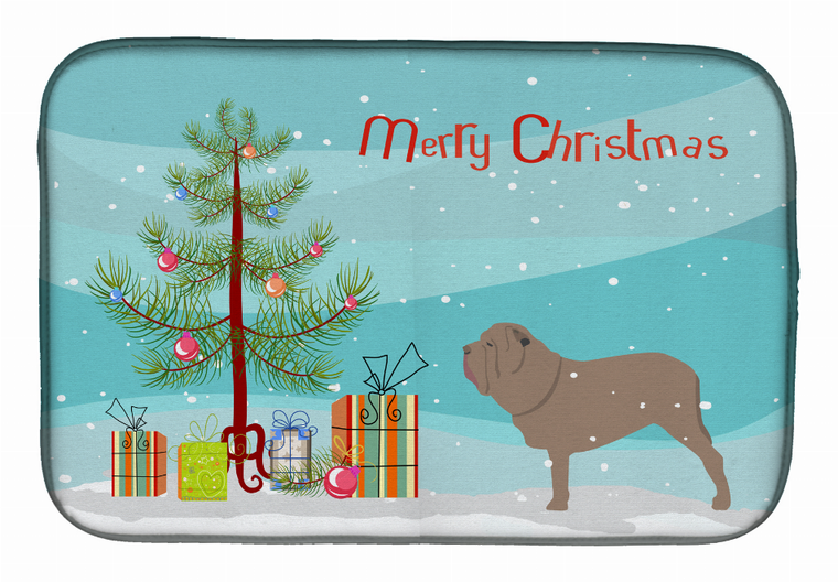 Christmas Tree and Dog on Dish Drying Mat - 652259246496