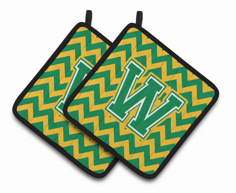Monogram Chevron Pair of Pot Holders - 638508398796