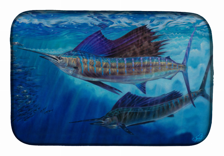 Sealife Art Themed Dish Drying Mat - 194030011553