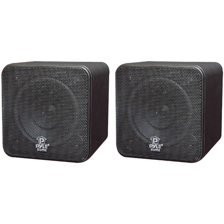 200-Watt 4-In. Mini-Cube Bookshelf Speaker Set, Black, 2 Count - 068888881722