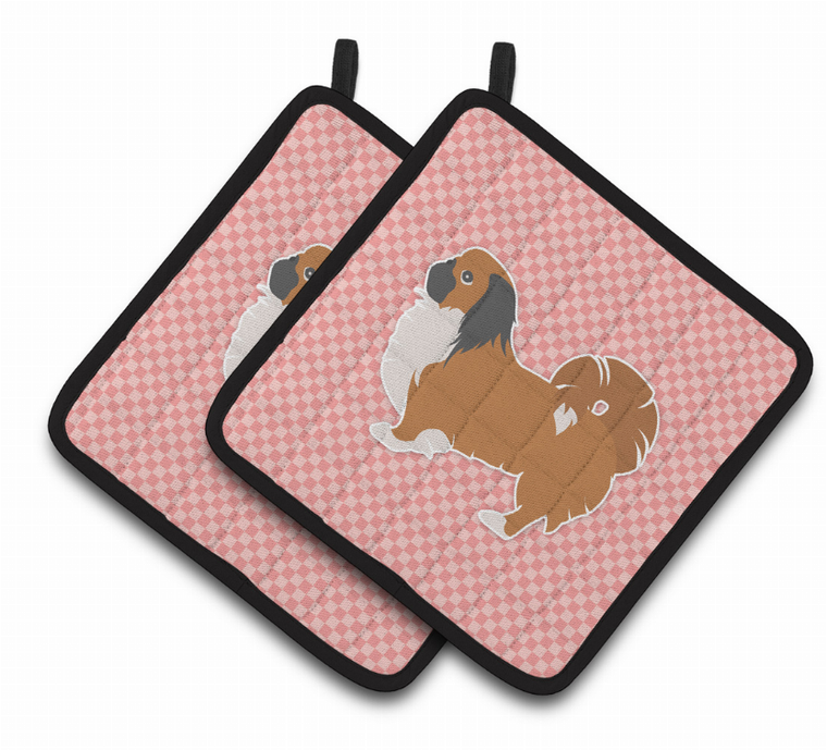 Dog Checkerboard Design Pair of Pot Holders - 638508526212