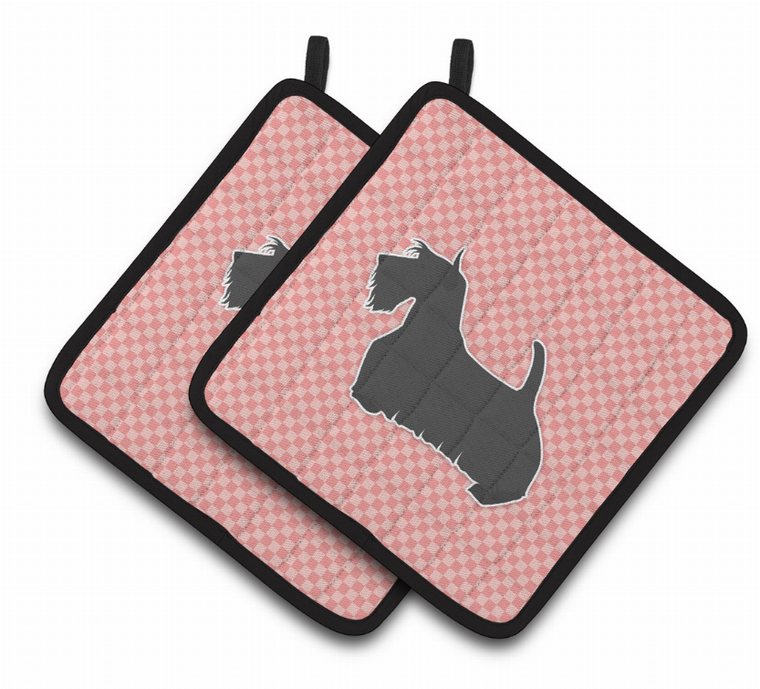 Dog Checkerboard Design Pair of Pot Holders - 638508526526