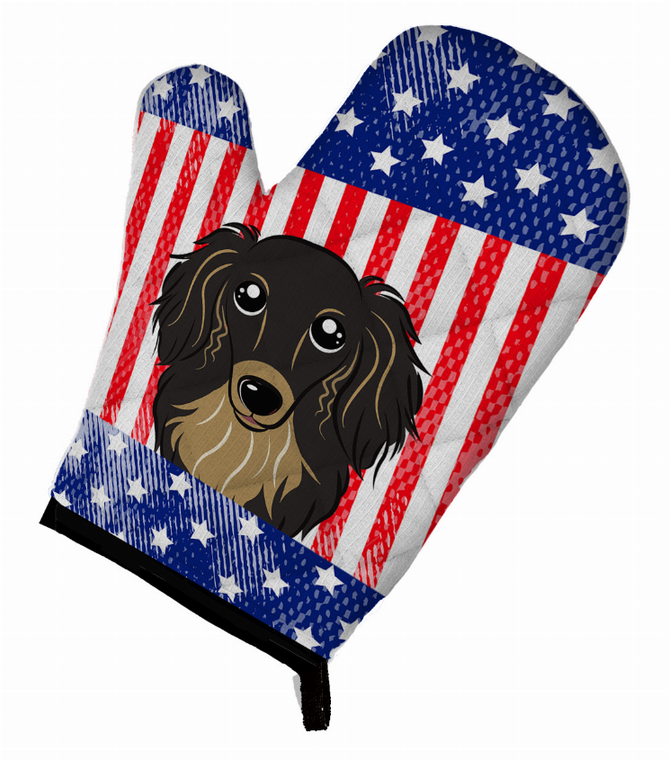 American Flag and Dog on Oven Mitt - 638508480118
