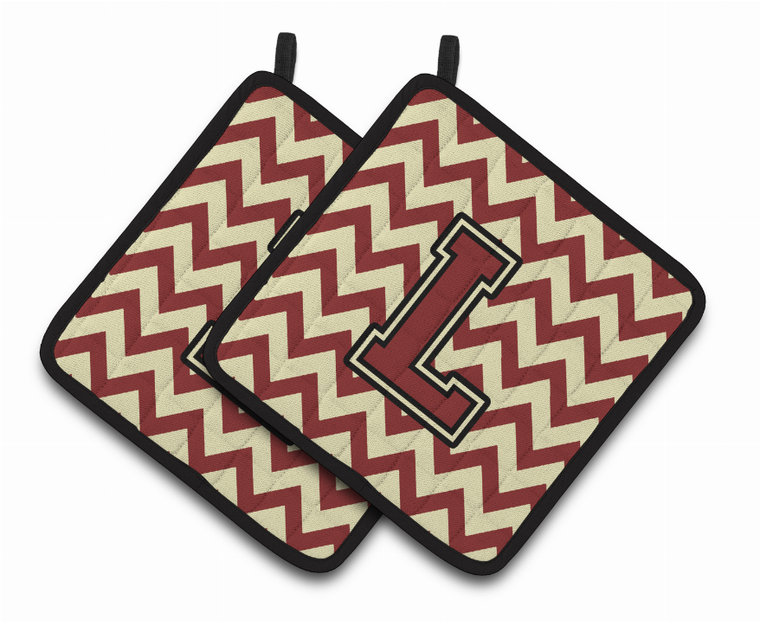 Monogram Chevron Pair of Pot Holders - 638508399205