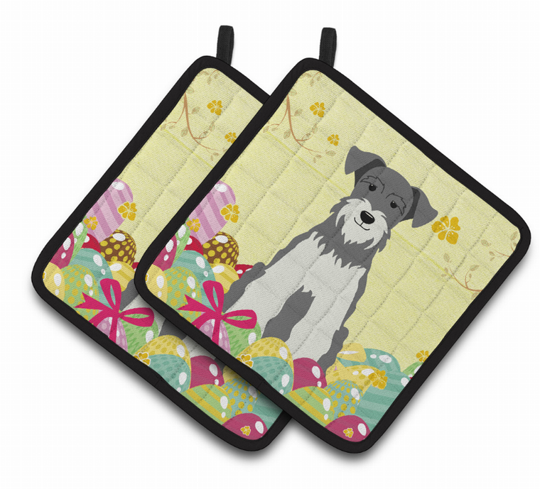 Easter Eggs Dog Pair of Pot Holders - 638508766441