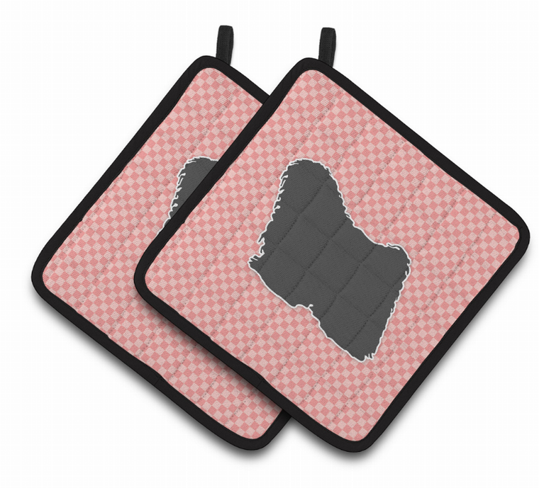 Dog Checkerboard Design Pair of Pot Holders - 638508526465