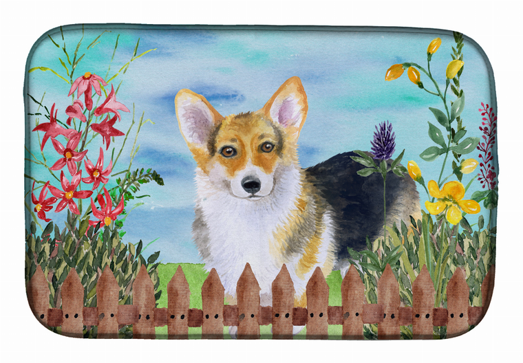 Spring Dog on Dish Drying Mat - 652259251322
