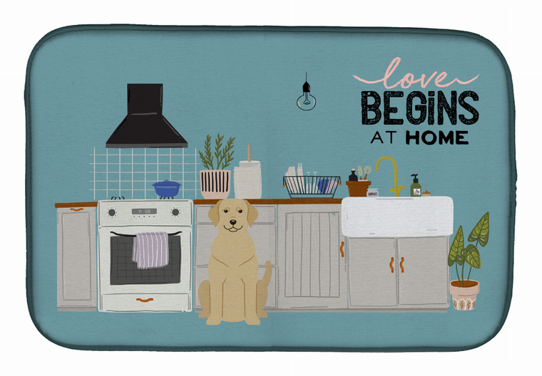 Dog Kitchen Scene Dish Drying Mat - 194030341889