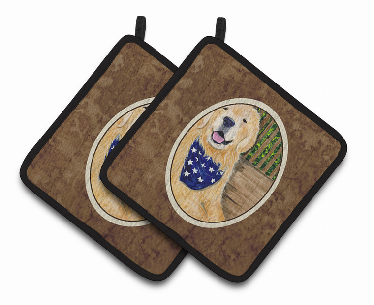 Golden Retriever Pair of Pot Holders - 638508367259