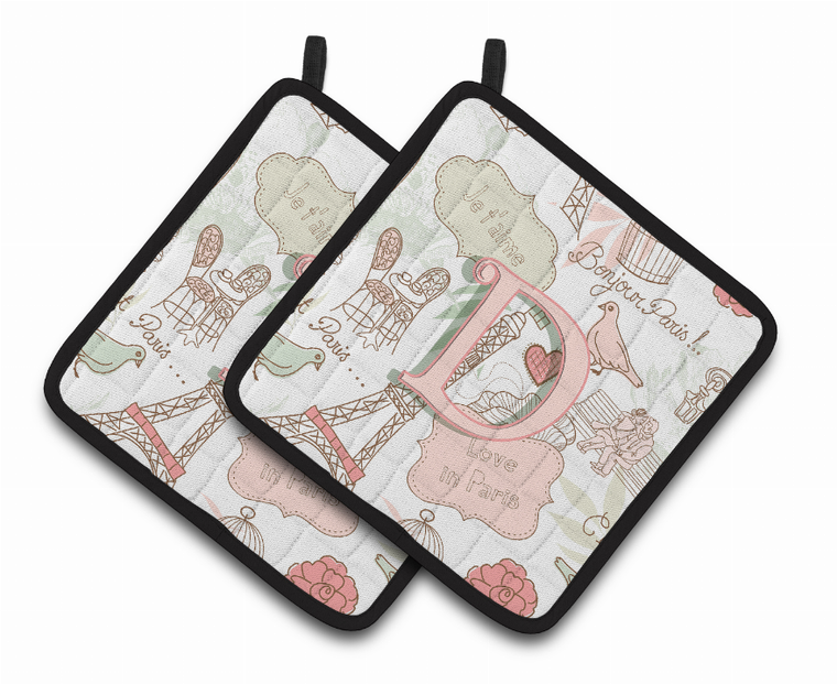 Monogram Love Pair of Pot Holders - 638508386205