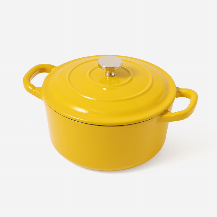 RJ Legend 1.4 Liter Mustard Yellow Cast Iron Pot, Enameled Pot with Handles - 000001695027