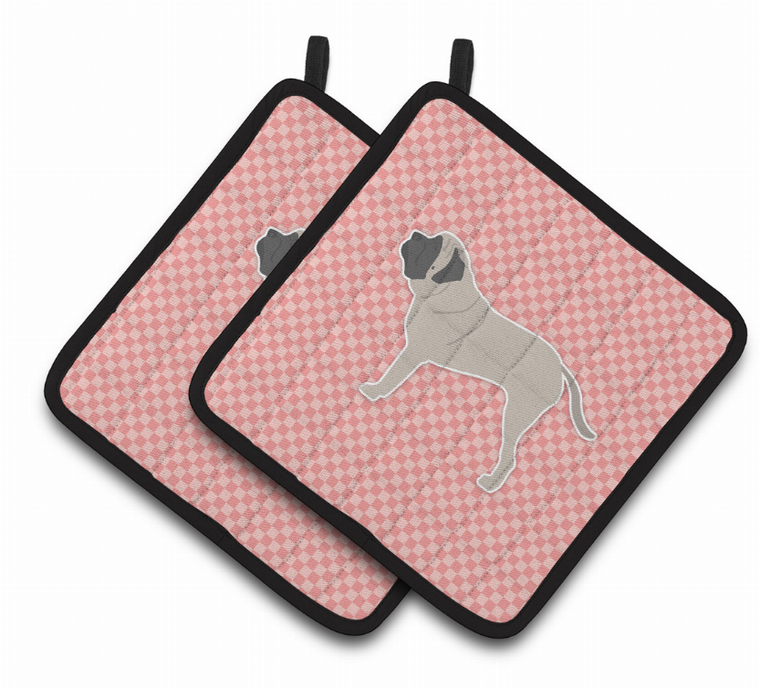 Dog Checkerboard Design Pair of Pot Holders - 638508526397