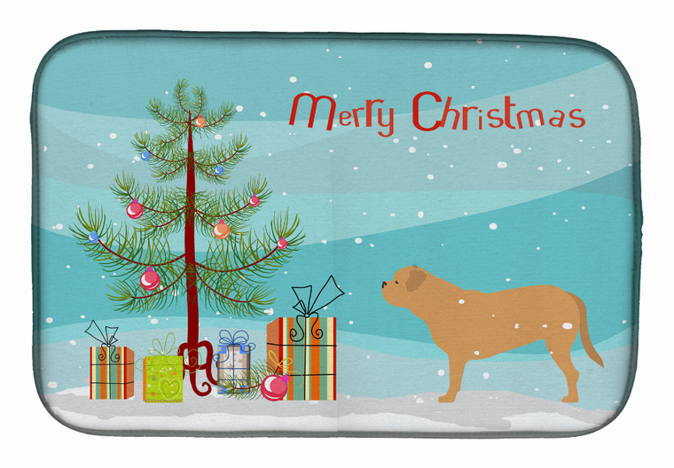 Christmas Tree and Dog on Dish Drying Mat - 652259247875