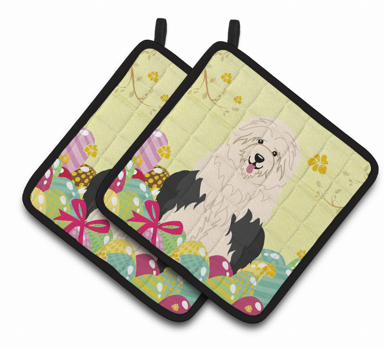Easter Eggs Dog Pair of Pot Holders - 638508766861