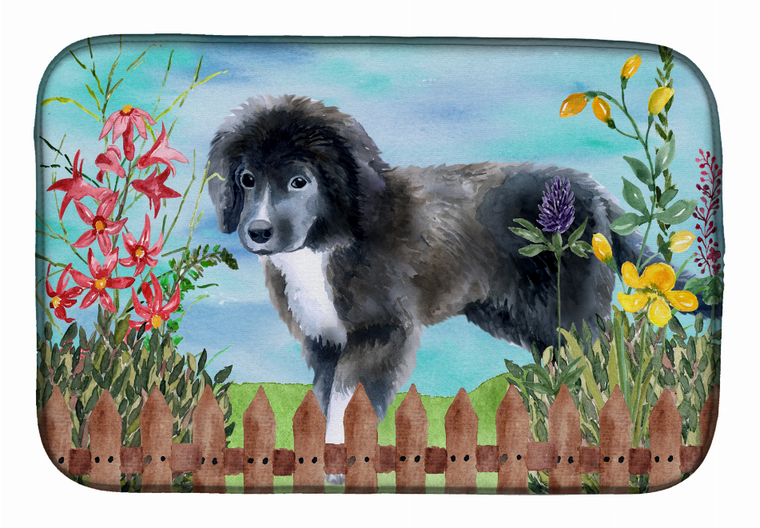 Spring Dog on Dish Drying Mat - 652259251896