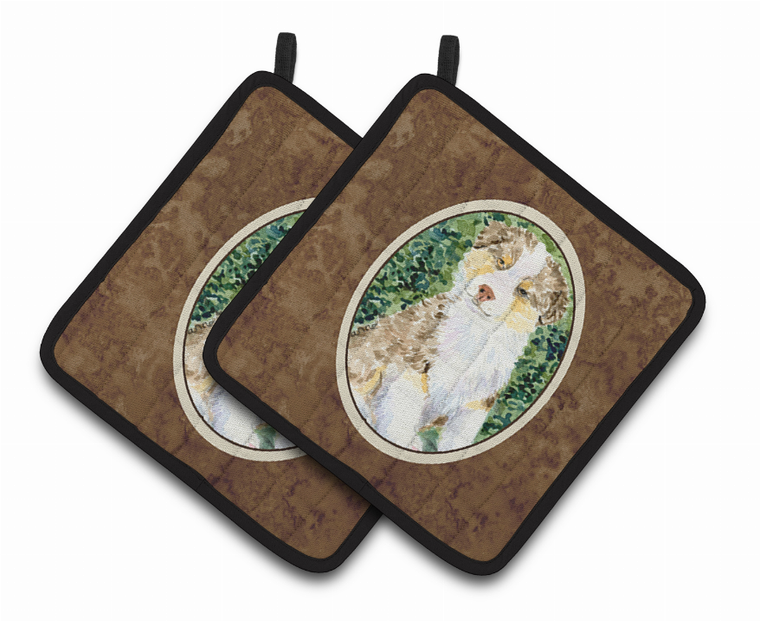 Australian Shepherd Pair of Pot Holders - 638508365422