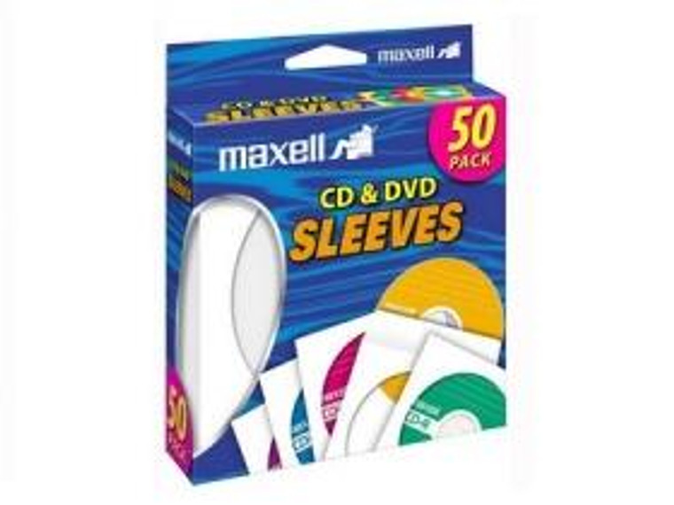 Maxell 190135 - Cd400 Cd / Dvd Storage Sleeves (white 50 Pk) - 025215191961