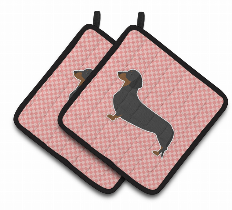 Dog Checkerboard Design Pair of Pot Holders - 638508525659
