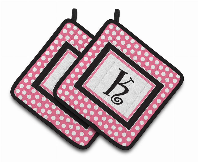 Monogram Polkadots Pair of Pot Holders - 638508377005