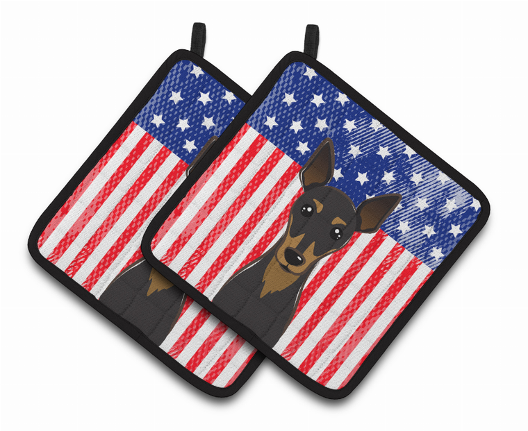 American Flag and Dog on Oven Mitt - 638508389268