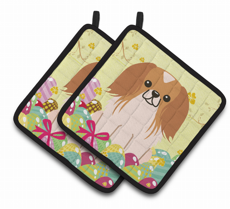 Easter Eggs Dog Pair of Pot Holders - 638508766939