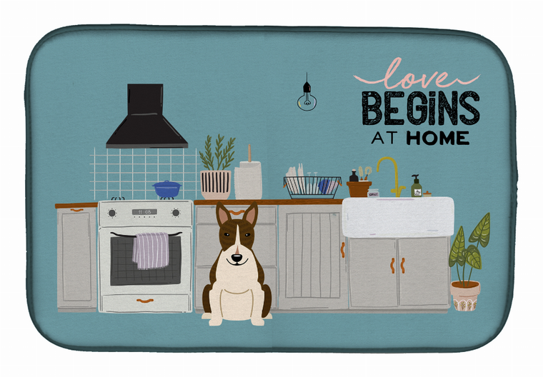 Dog Kitchen Scene Dish Drying Mat - 194030342695