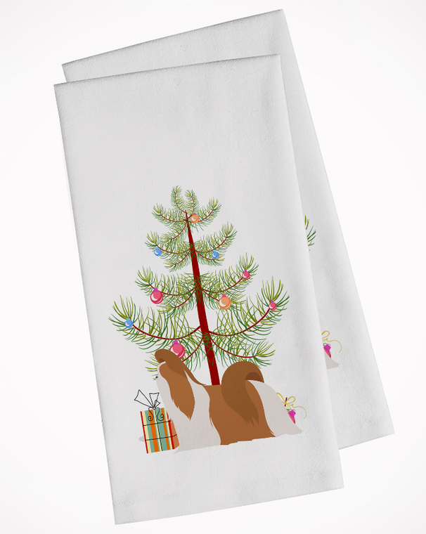 Christmas Tree and Dog White Kitchen Towel Set of 2 - 652259334353