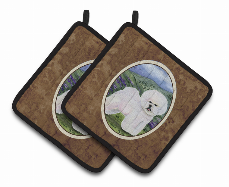Bichon Frise Pair of Pot Holders - 638508376886
