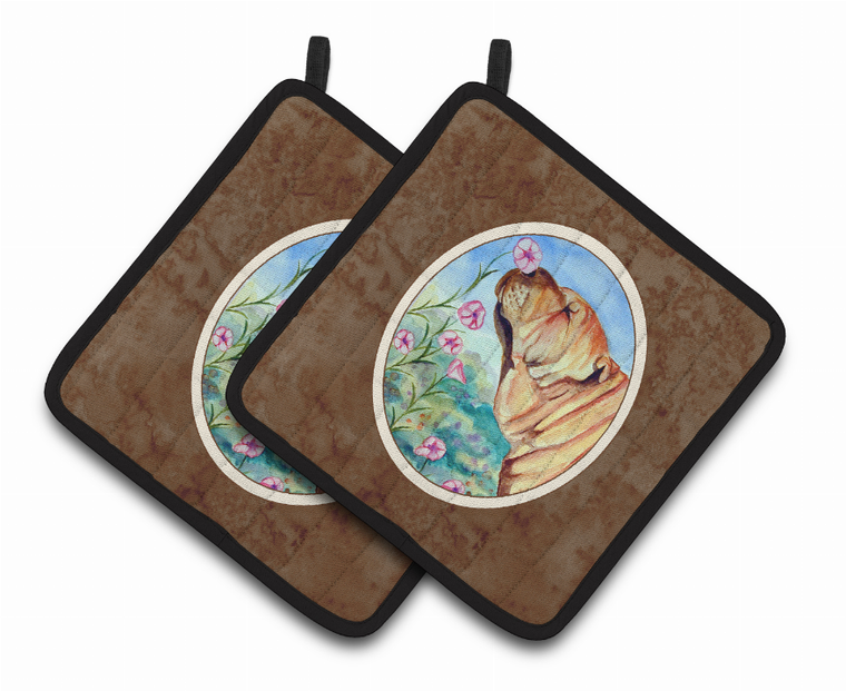 Dog Artwork Pair of Pot Holders - 638508400741