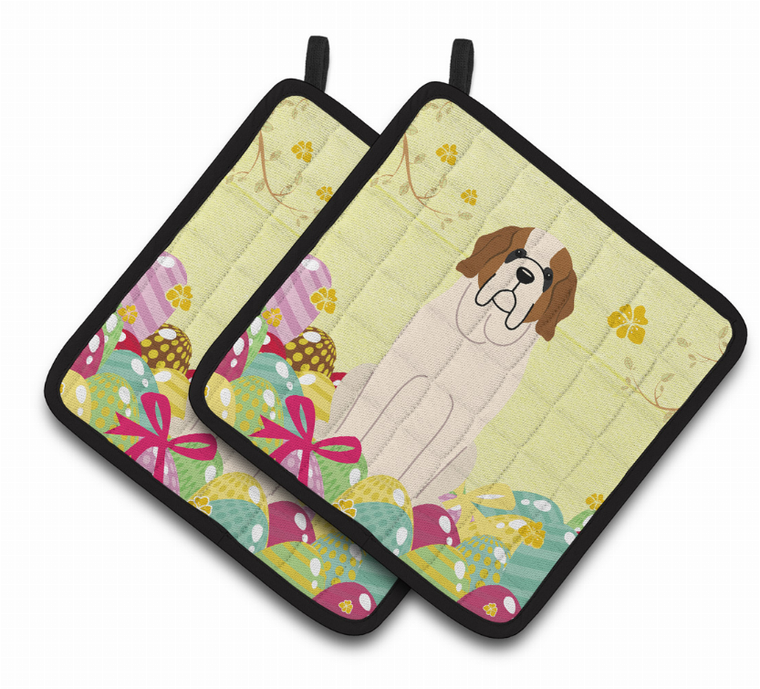 Easter Eggs Dog Pair of Pot Holders - 638508766250