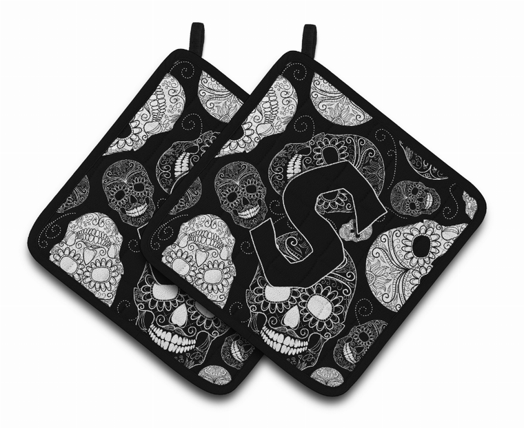 Monogram Halloween Pair of Pot Holders - 638508387905