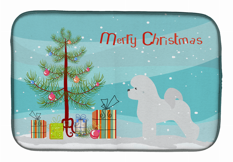 Christmas Tree and Dog on Dish Drying Mat - 652259240760