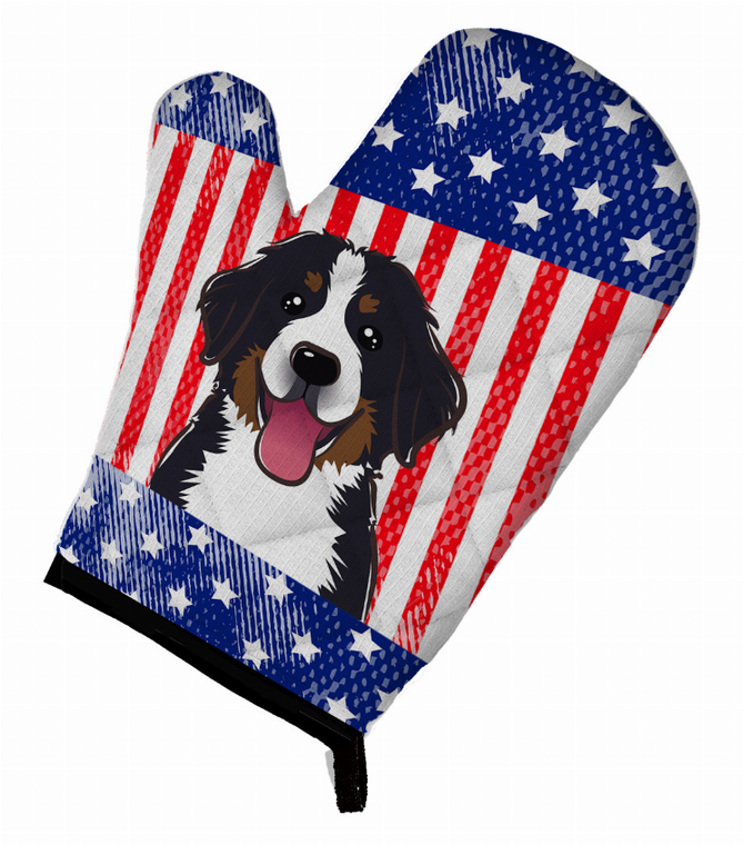 American Flag and Dog on Oven Mitt - 638508480354