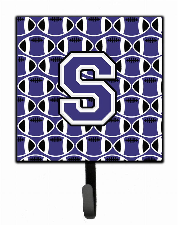 Letter Football Purple and White Leash or Key Holder - 638508312082