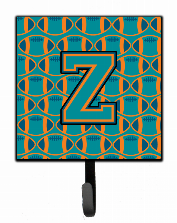 Letter Football Aqua, Orange and Marine Blue Leash or Key Holder - 638508310859