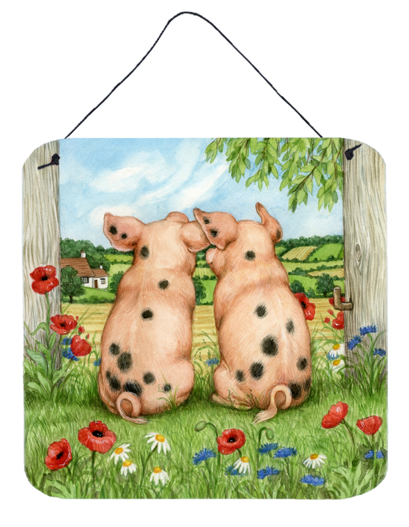 Pigs Side By Side by Debbie Cook Wall or Door Hanging Prints - 638508183033
