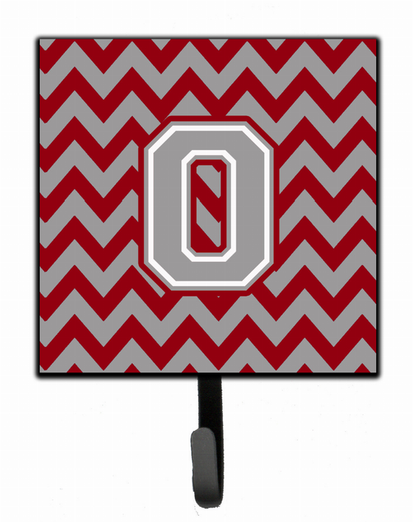Letter Chevron Crimson and Grey   Leash or Key Holder - 638508305916