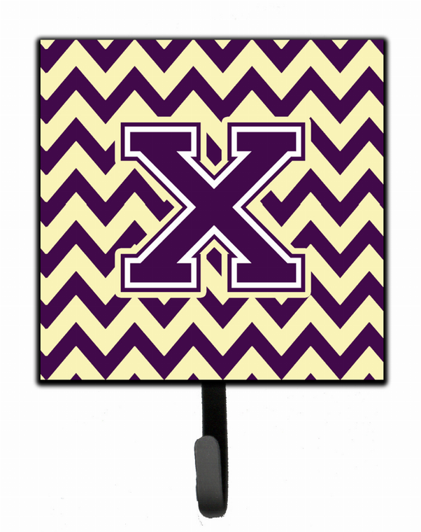 Letter Chevron Purple and Gold Leash or Key Holder - 638508309532