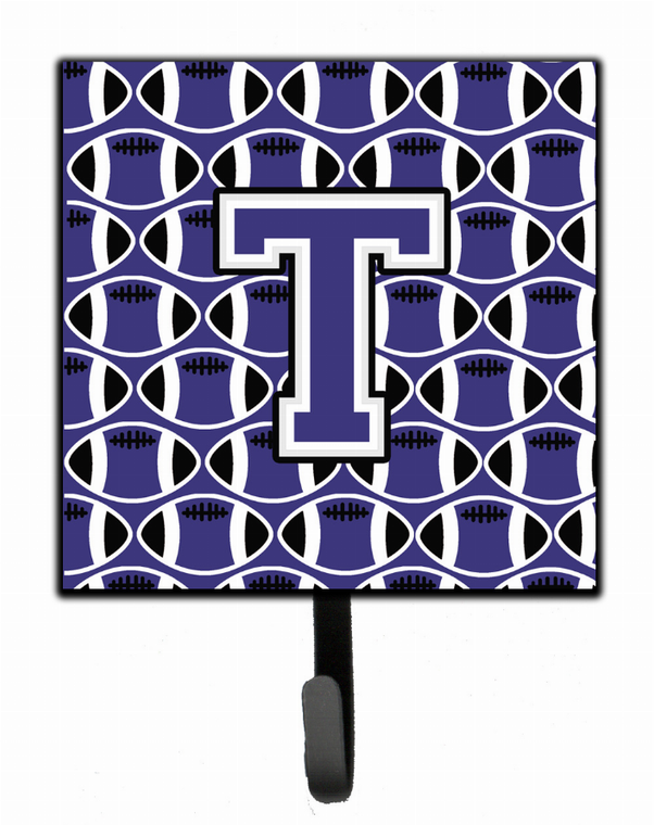 Letter Football Purple and White Leash or Key Holder - 638508312099