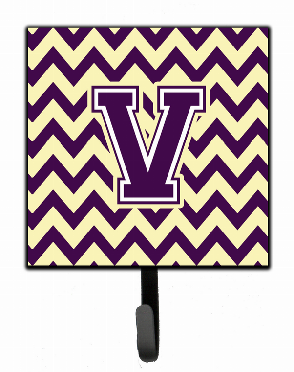 Letter Chevron Purple and Gold Leash or Key Holder - 638508309518