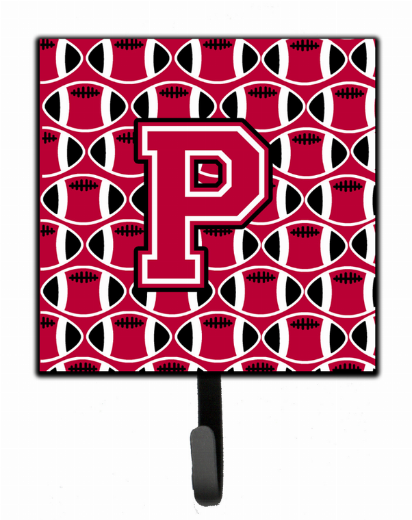 Letter Football Crimson and White Leash or Key Holder - 638508314918