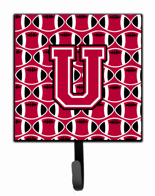 Letter Football Crimson and White Leash or Key Holder - 638508314963