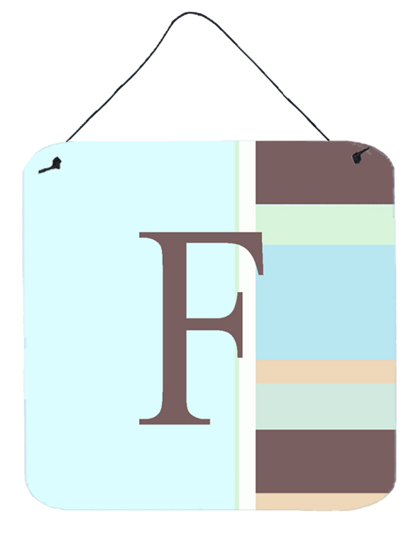 Monogram - Blue Stripes Wall or Door Hanging Prints - 615872639236